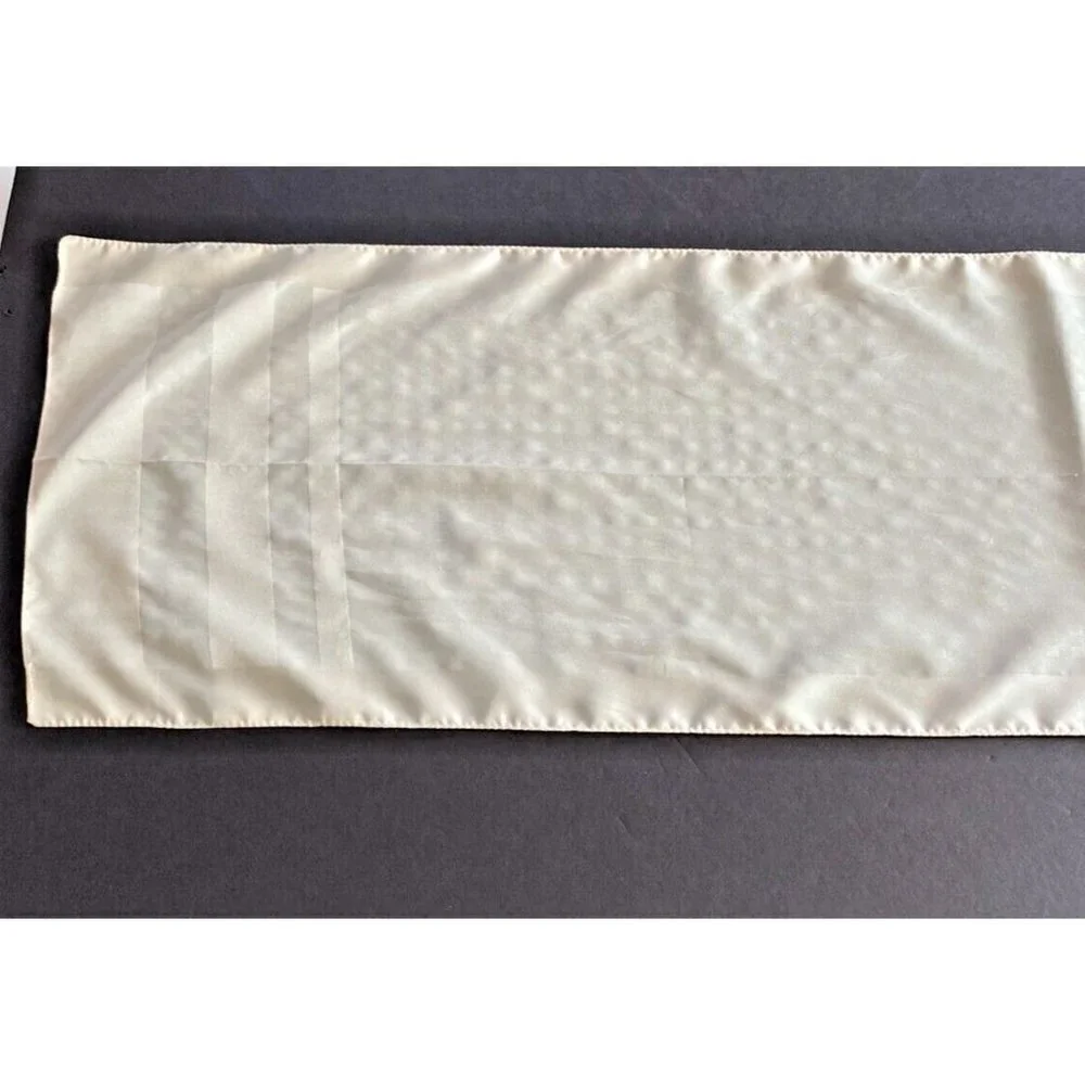 Women’s Scarf Cream Geometric Border Long Rectangle Lightweight Casual Vintage - Picture 10 of 16